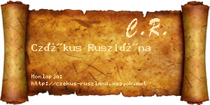 Czékus Ruszlána névjegykártya